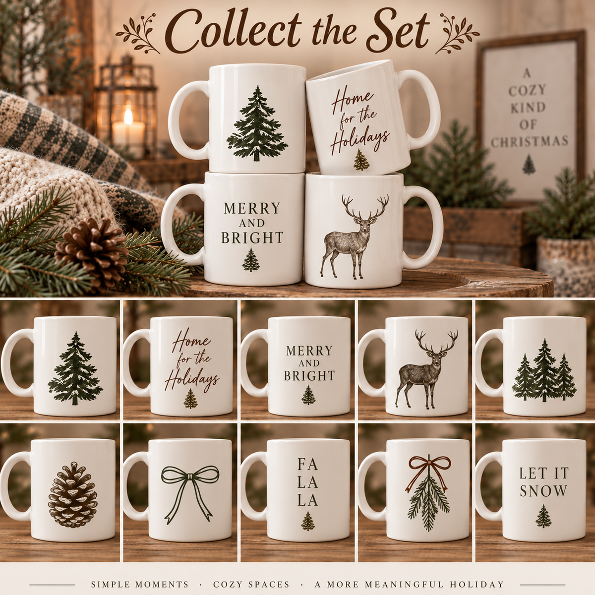 Pinecone Coffee Mug, Rustic Woodland Christmas Mug, Vintage Pine Cone Ceramic Cup, Cozy Cabin Coffee Mug, Winter Hot Cocoa Gift