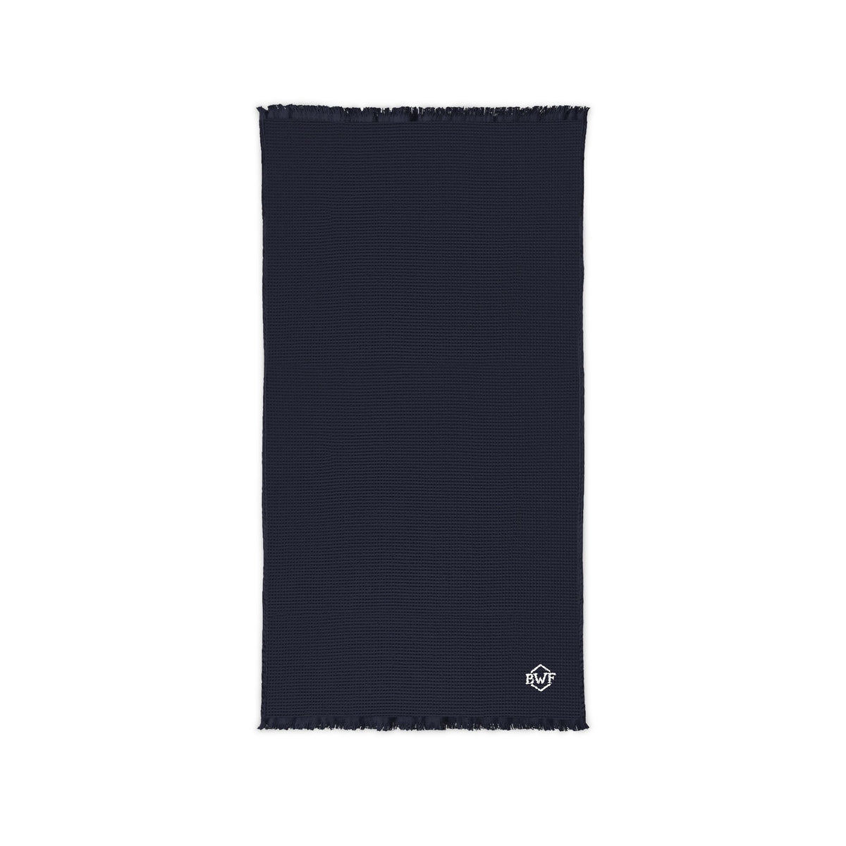 BWF Embroidered Cotton Waffle Throw - Navy