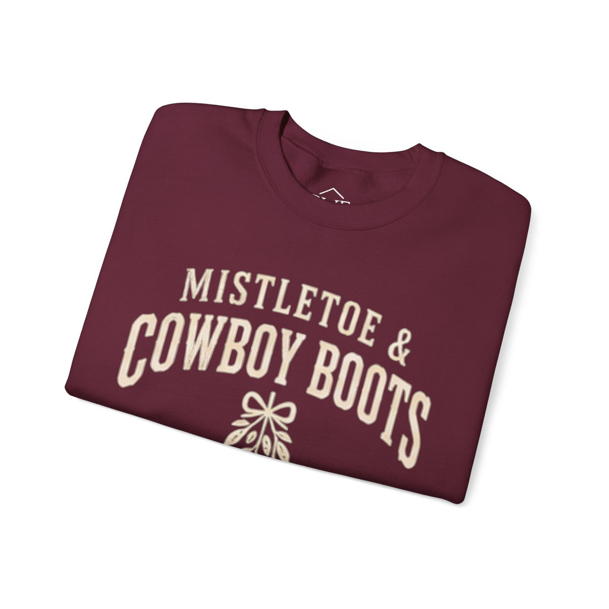Mistletoe & Cowboy Boots Christmas Sweatshirt