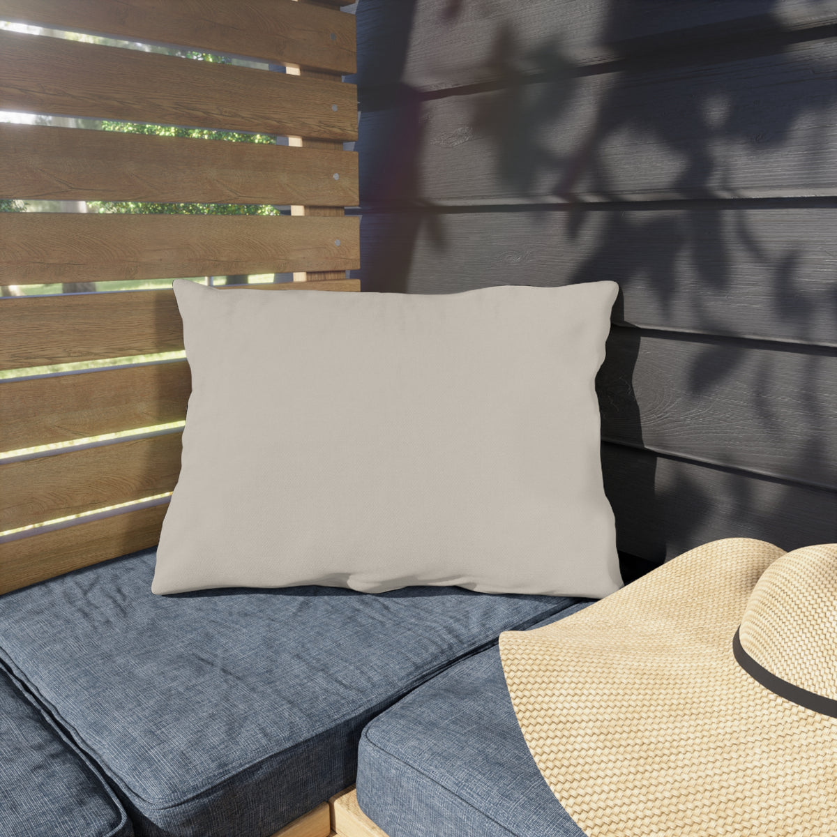 Outdoor Pillow — Neutral Beige Weatherproof Patio Cushion