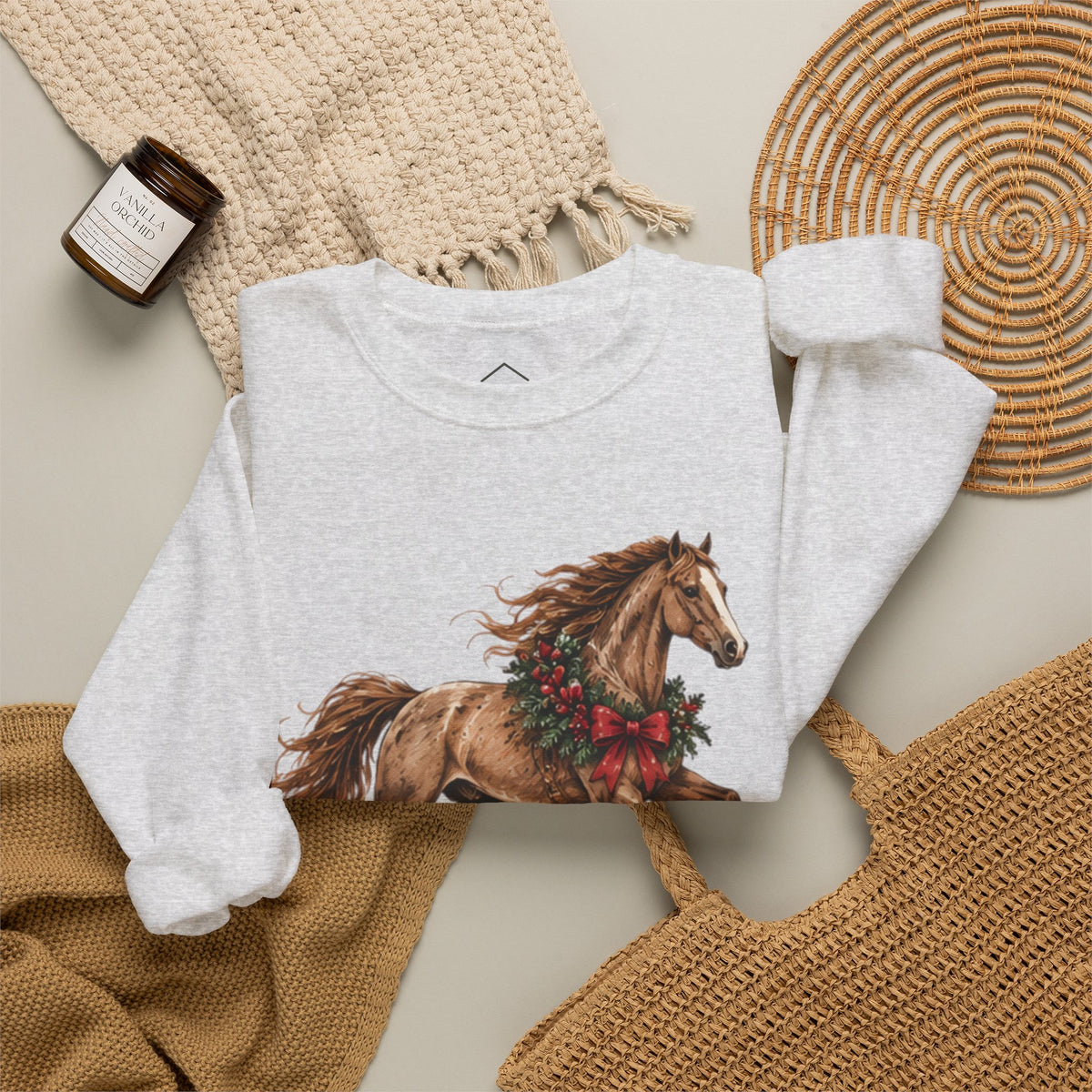 Retro Western Christmas Horse Sweatshirt