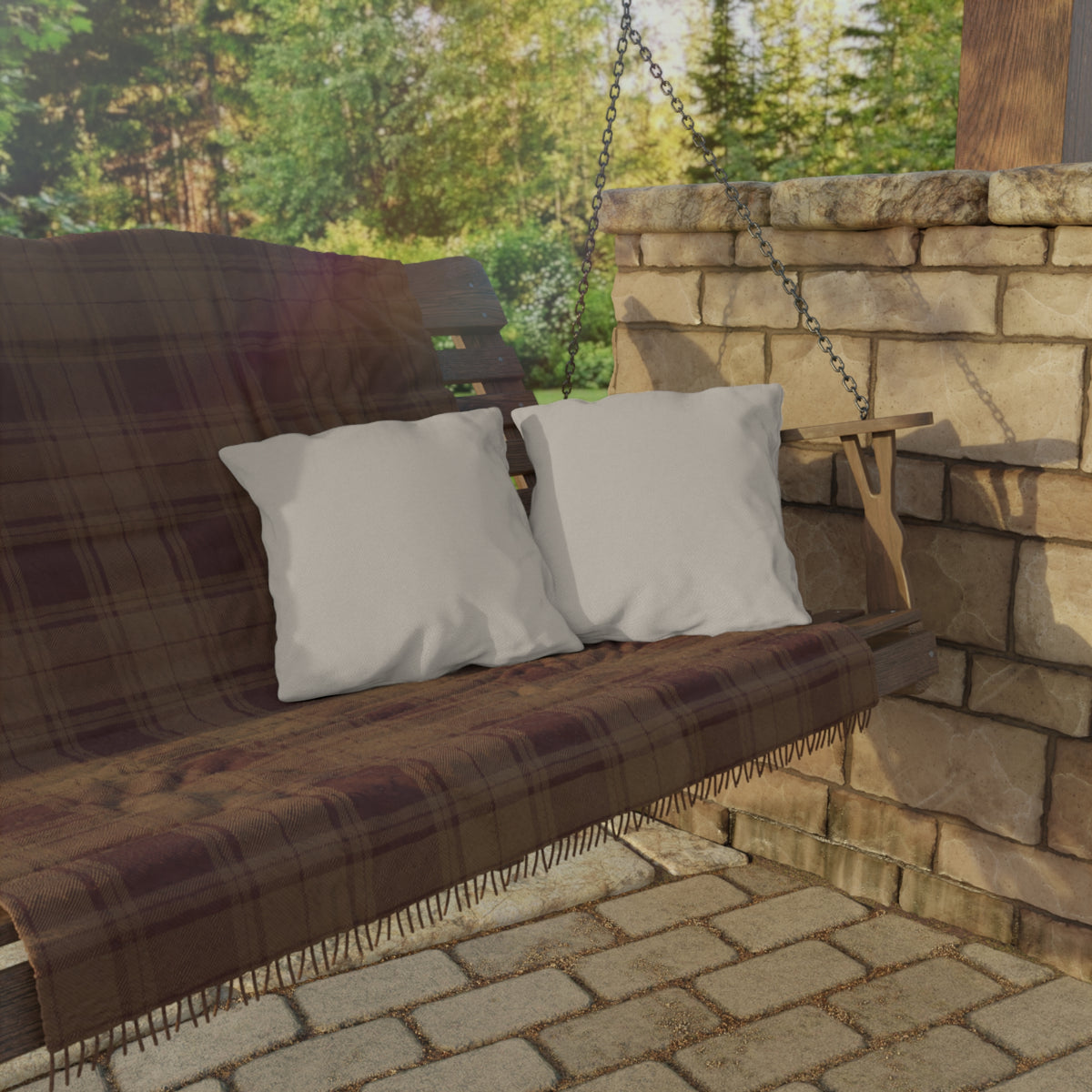 Outdoor Pillow — Neutral Beige Weatherproof Patio Cushion