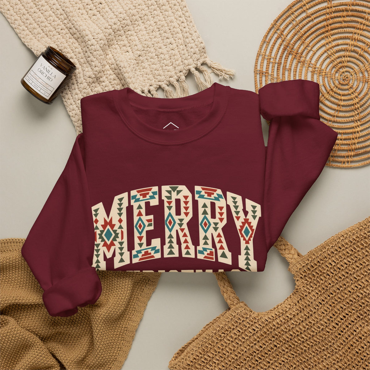 Merry Christmas Western Aztec Sweatshirt