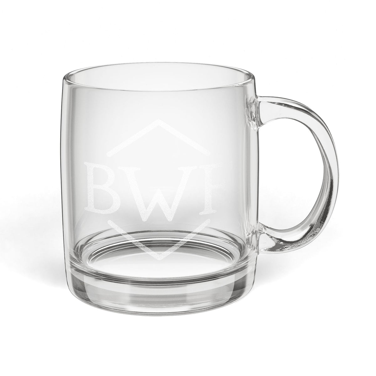 BWF Etched Glass Mug