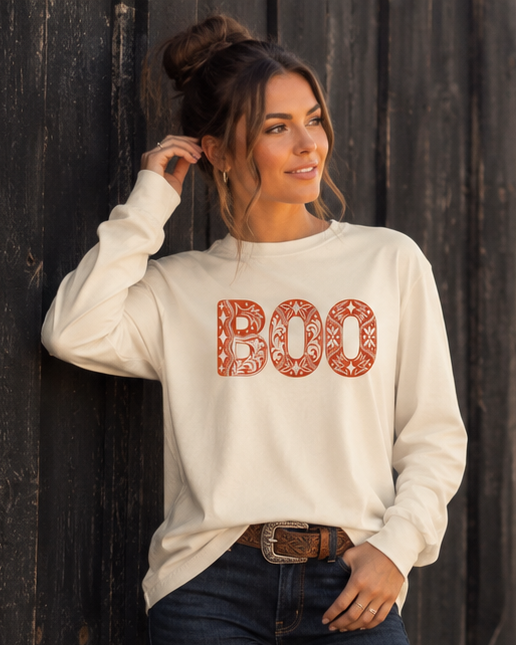 Western Boo Long Sleeve Tee