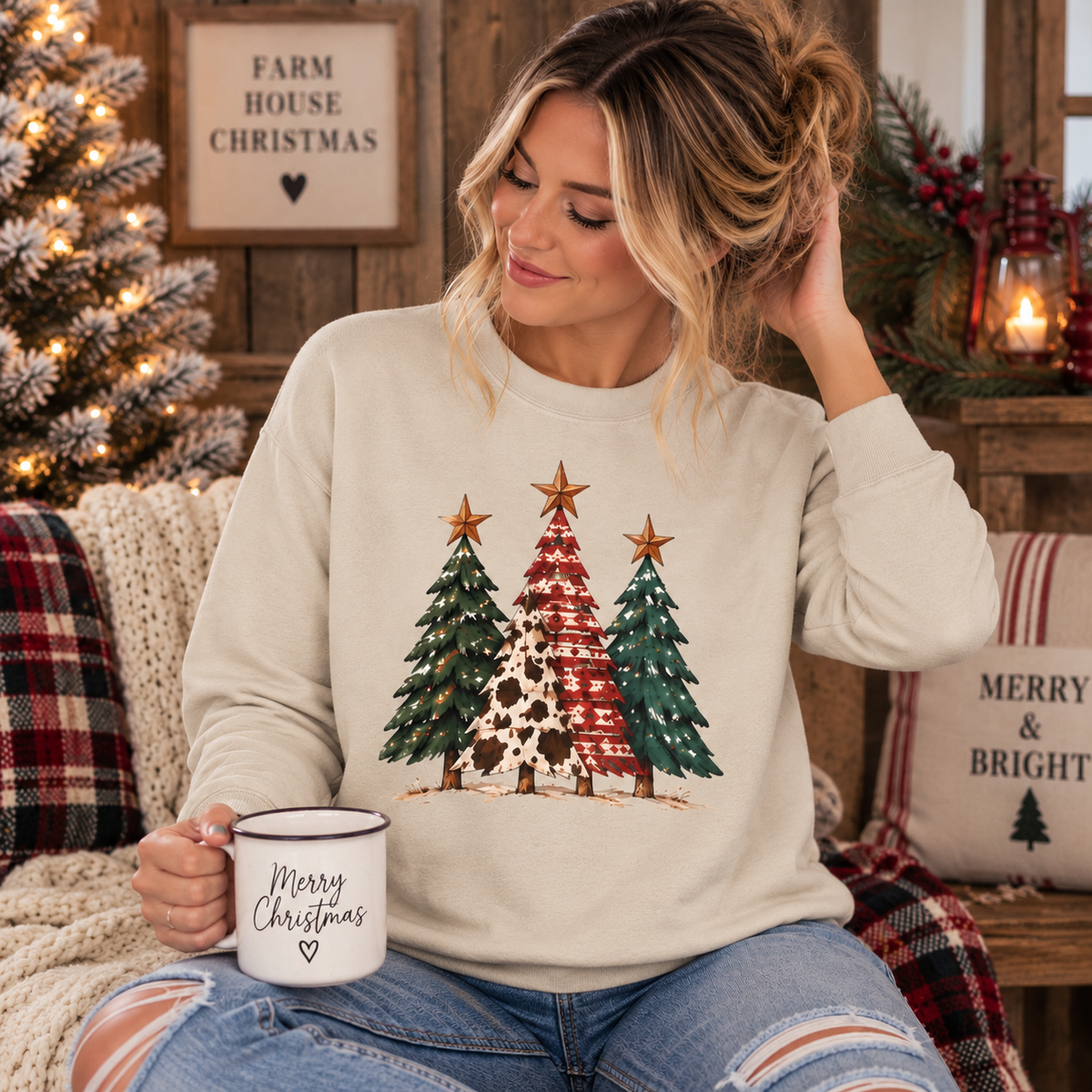 Western Christmas Trees Sweatshirt