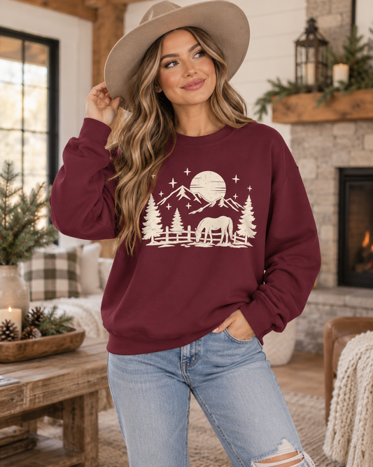 Christmas on the Range Sweatshirt, Christmas Crewneck, Christmas Shirt, Womens Christmas Shirt, Christmas Gift, Country Shirt, Festive Holiday Gift
