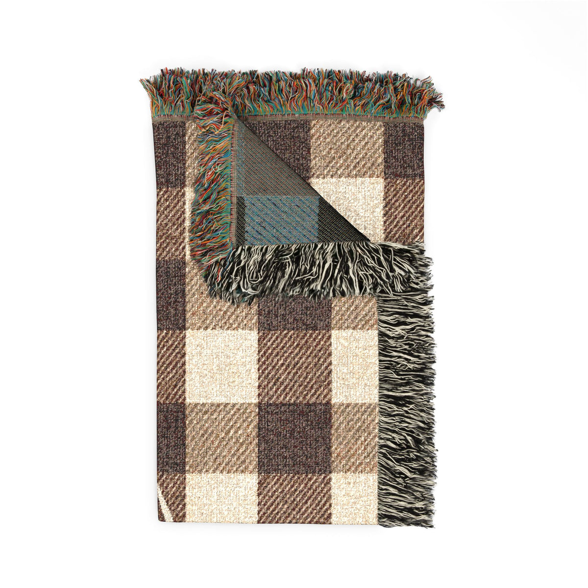 Autumn Pumpkin Plaid Woven Blanket