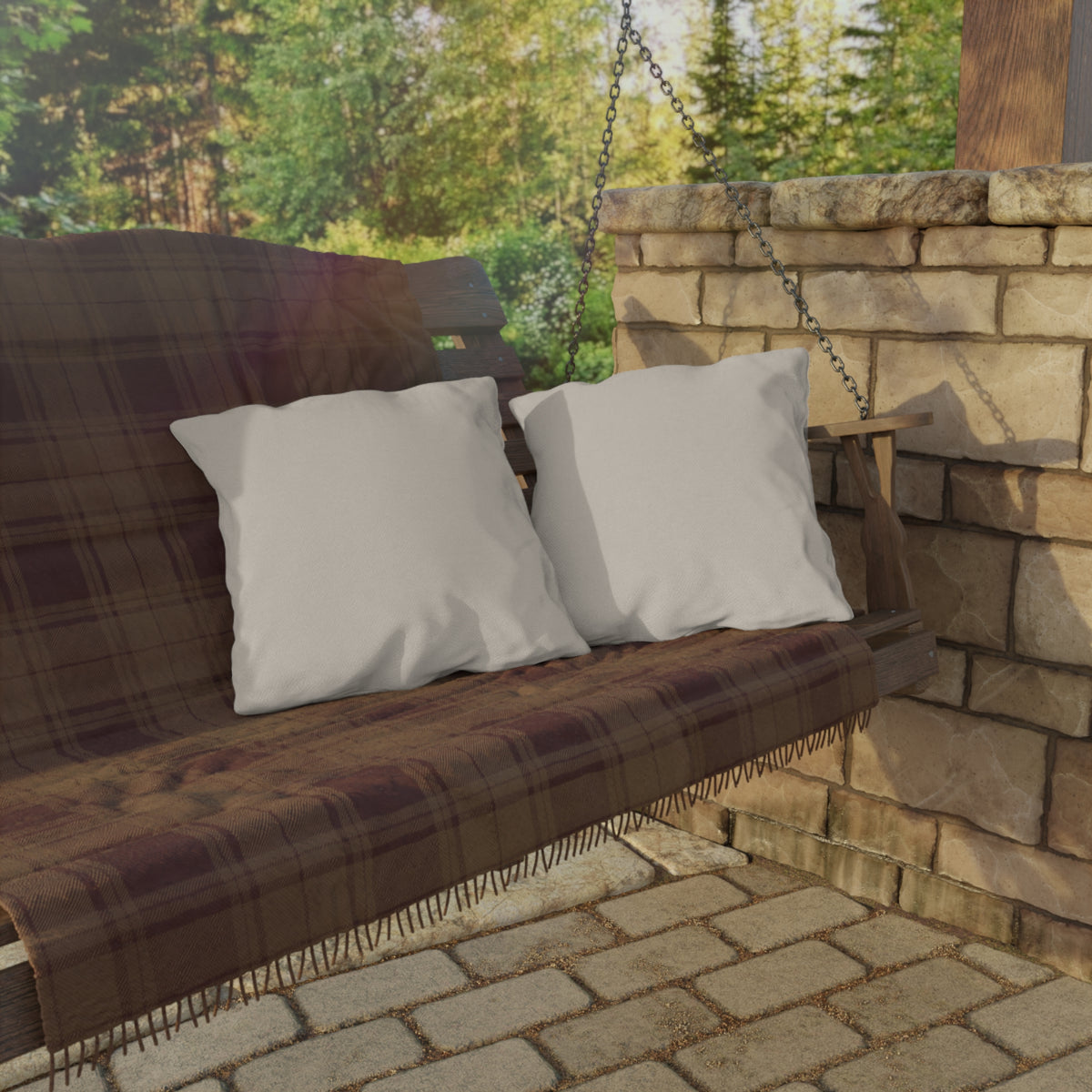 Outdoor Pillow — Neutral Beige Weatherproof Patio Cushion