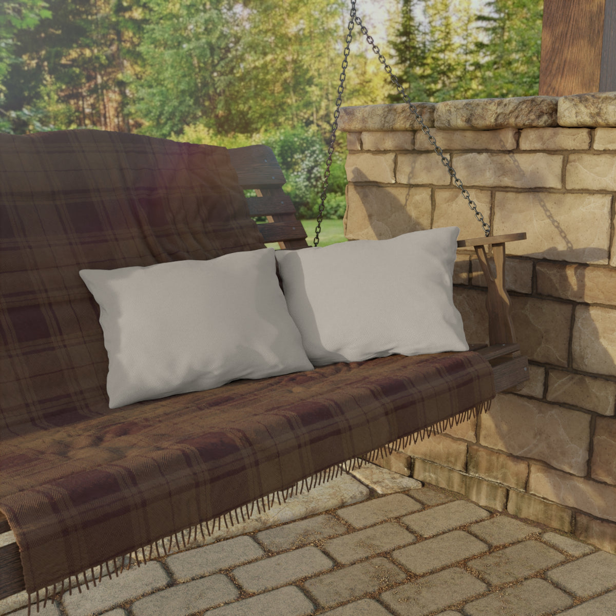 Outdoor Pillow — Neutral Beige Weatherproof Patio Cushion