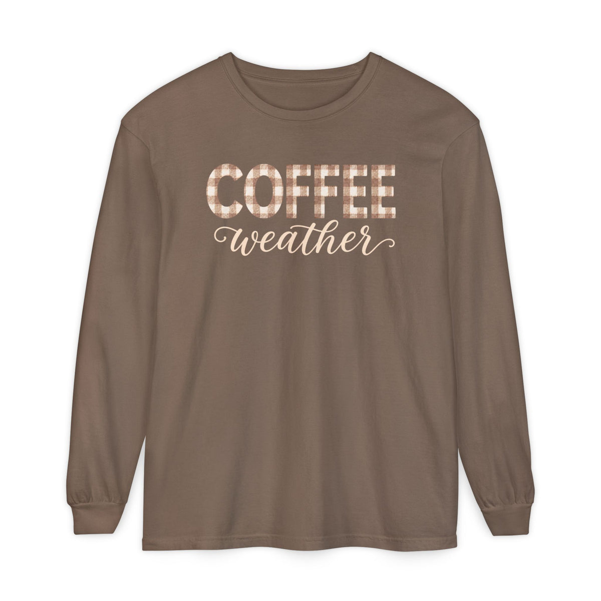 Coffee Weather Plaid Long Sleeve Tee