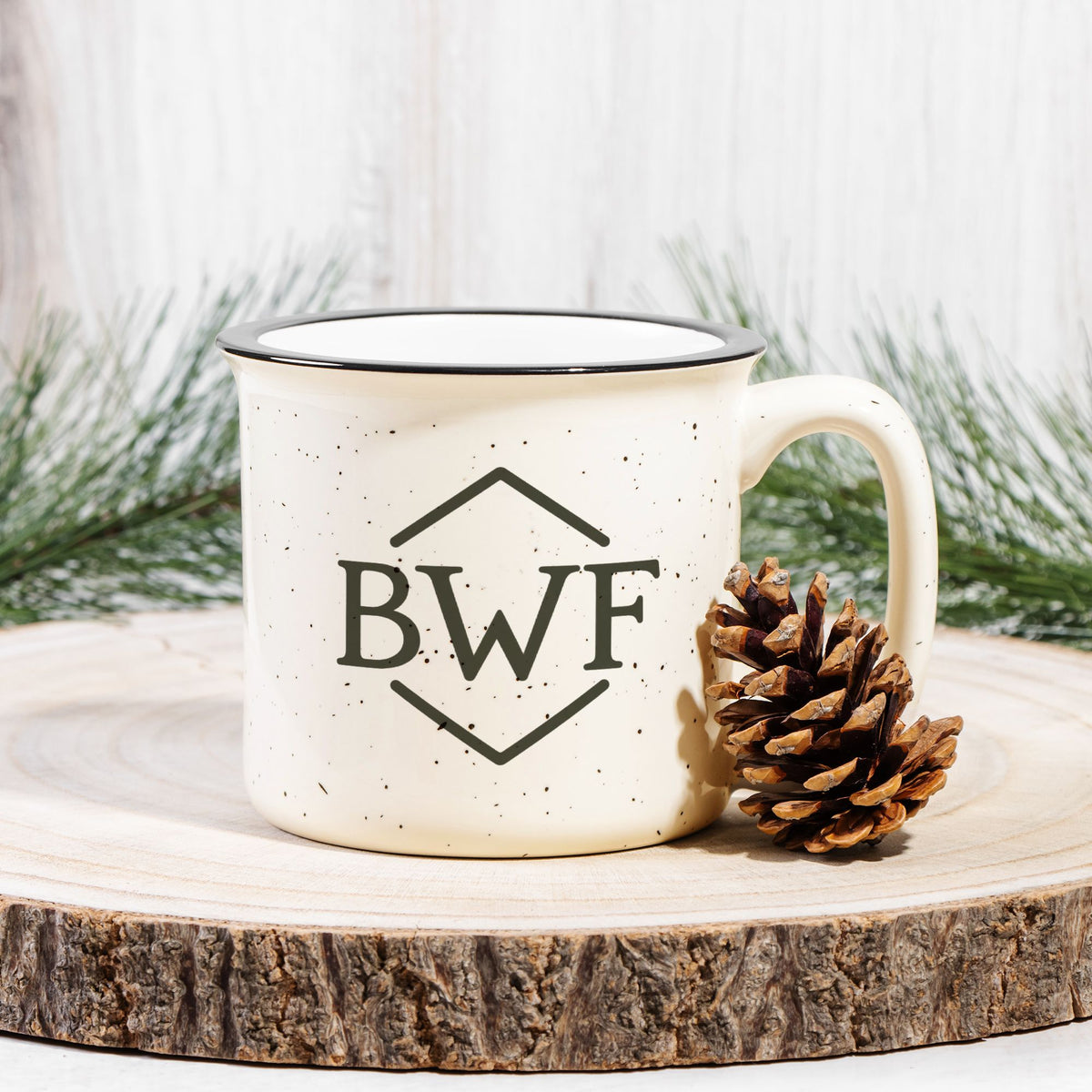 BWF Brand Ceramic Camp Cream Mug